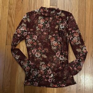 NWT lulus mesh mock neck shirt